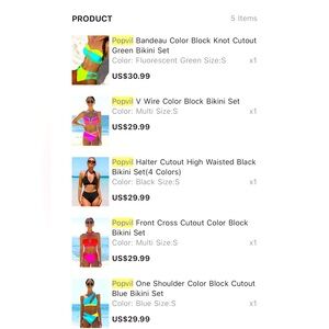 5 brand new swimsuits! Buy one or more for $25 a piece or all 5 for $115!